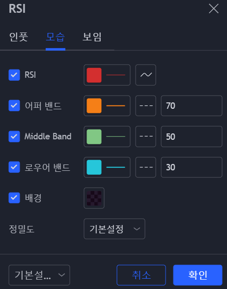 RSI(상대강도지수)를 활용한 매매 전략: 보조지표 사용 방법 #4 차트겟rsi setting