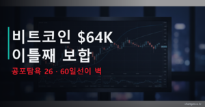 비트코인 64000달러 이틀째 보합 공포탐욕 26 60일선이 벽 7월 12일 밤 시황 썸네일