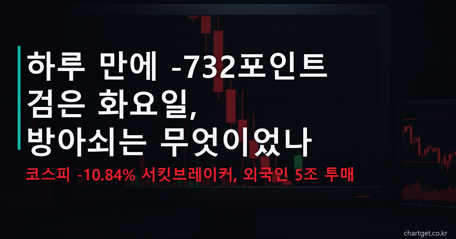 코스피 폭락 -10.84% 검은 화요일 — 하루 만에 -732포인트, 서킷브레이커 발동과 외국인 5조 투매의 방아쇠는 무엇이었나