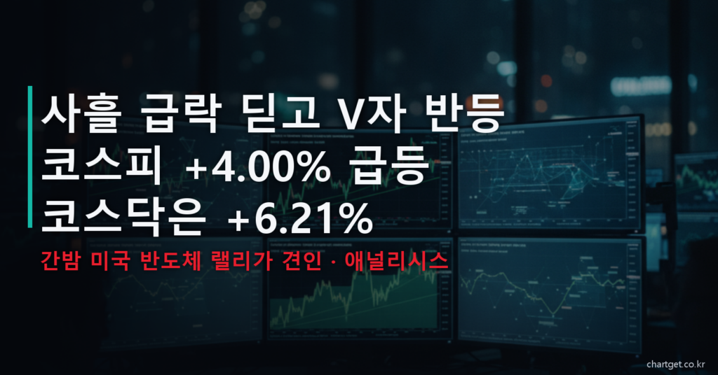 코스피 4.00% V자 반등 AI 반도체 슈퍼사이클 심층분석 썸네일