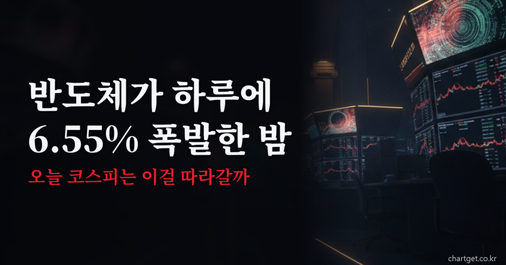 미국증시 마감 2026년 8월 5일 아침 브리핑 — 반도체지수 6.55% 폭발한 밤