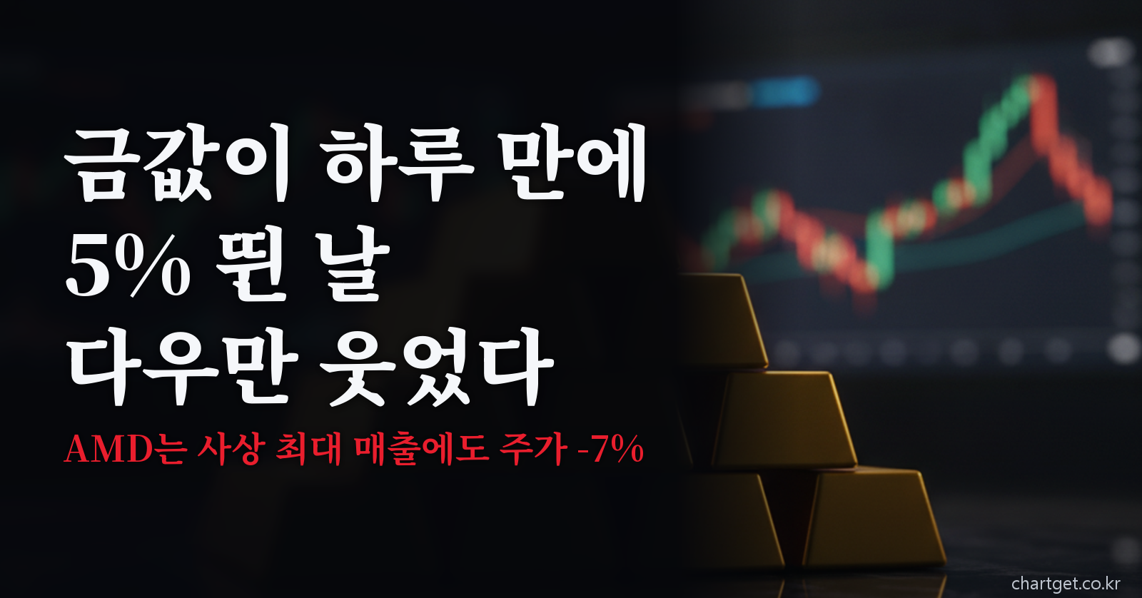 금값 급등으로 금 선물이 하루 5% 오른 날 다우만 상승한 2026년 8월 5일 미국증시 마감 브리핑 썸네일